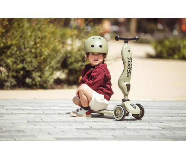 Scoot & Ride Highwaykick 1 Jeździk i hulajnoga 2w1 Olive - 1265377 - zdjęcie 9
